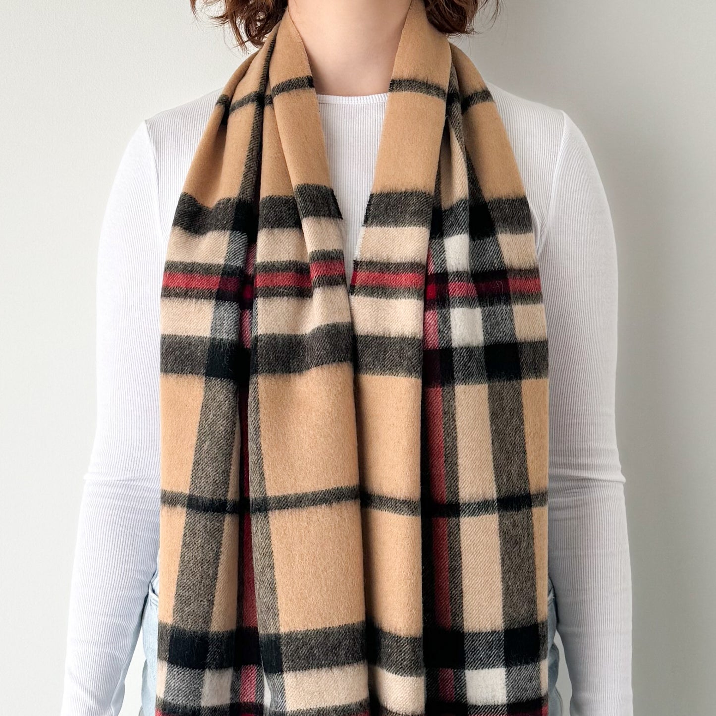 Thomson Camel - Scottish Tartan Lambswool Wide Scarf