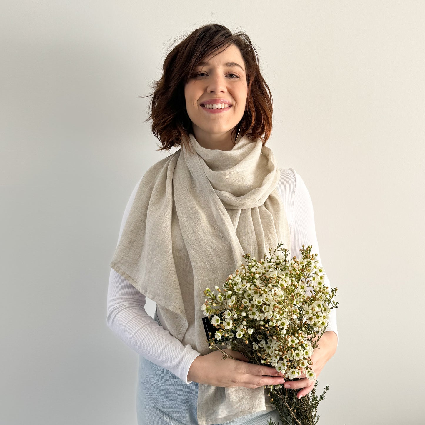 Natural - Linen Scarf
