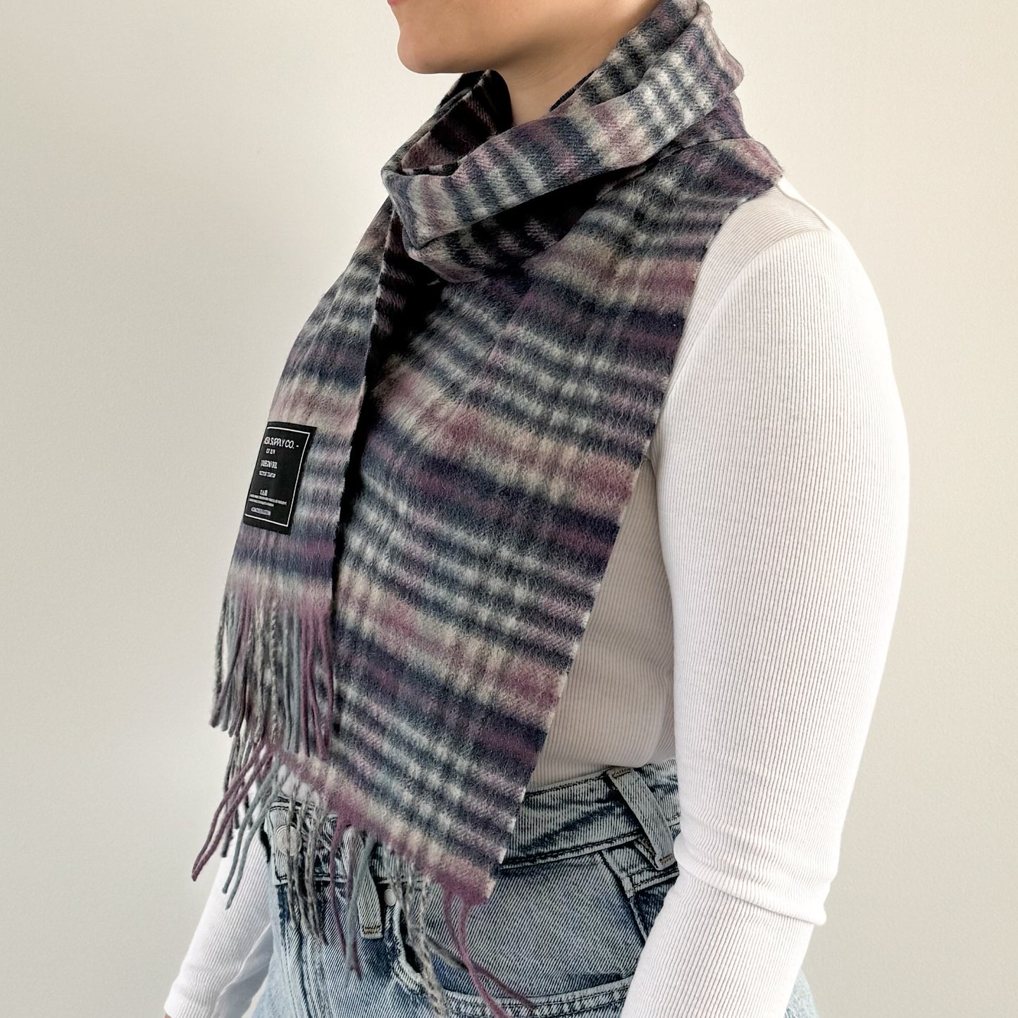 Gingham Blues - Scottish Tartan Lambswool Scarf