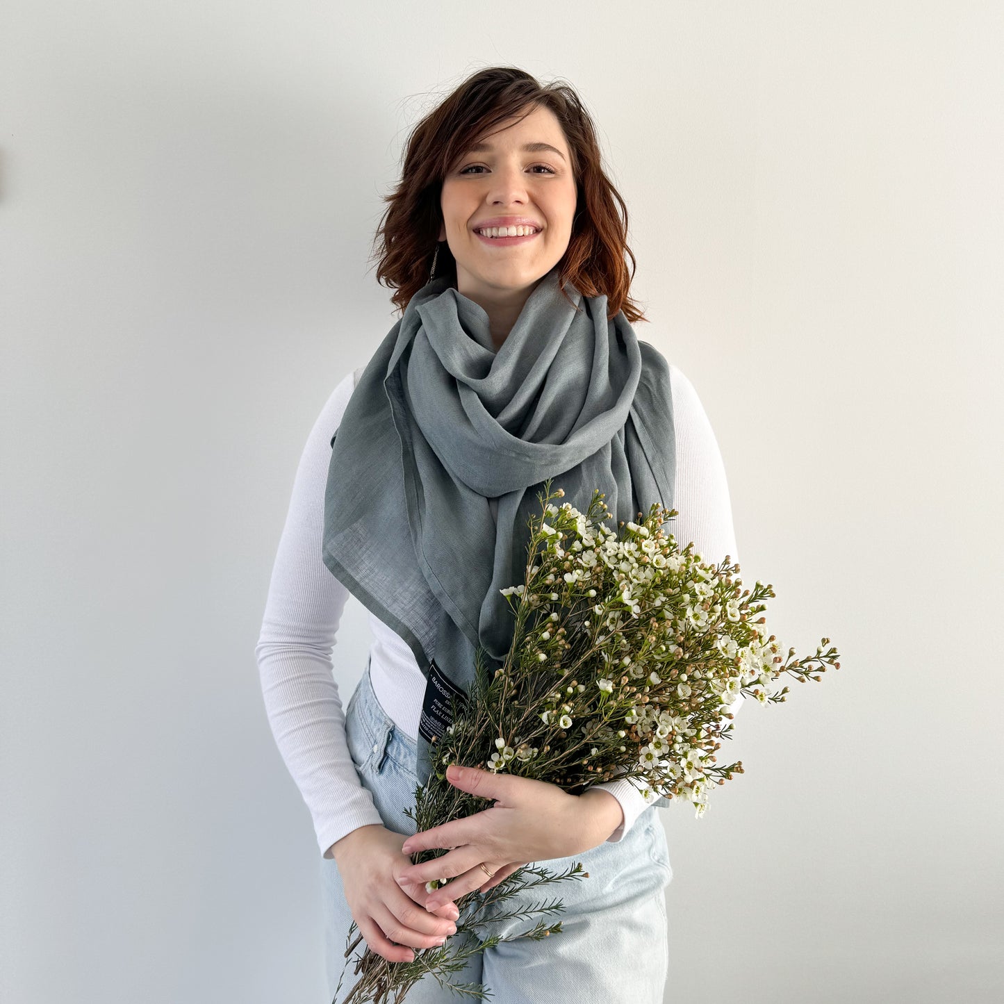 Blue Gum Linen Scarf