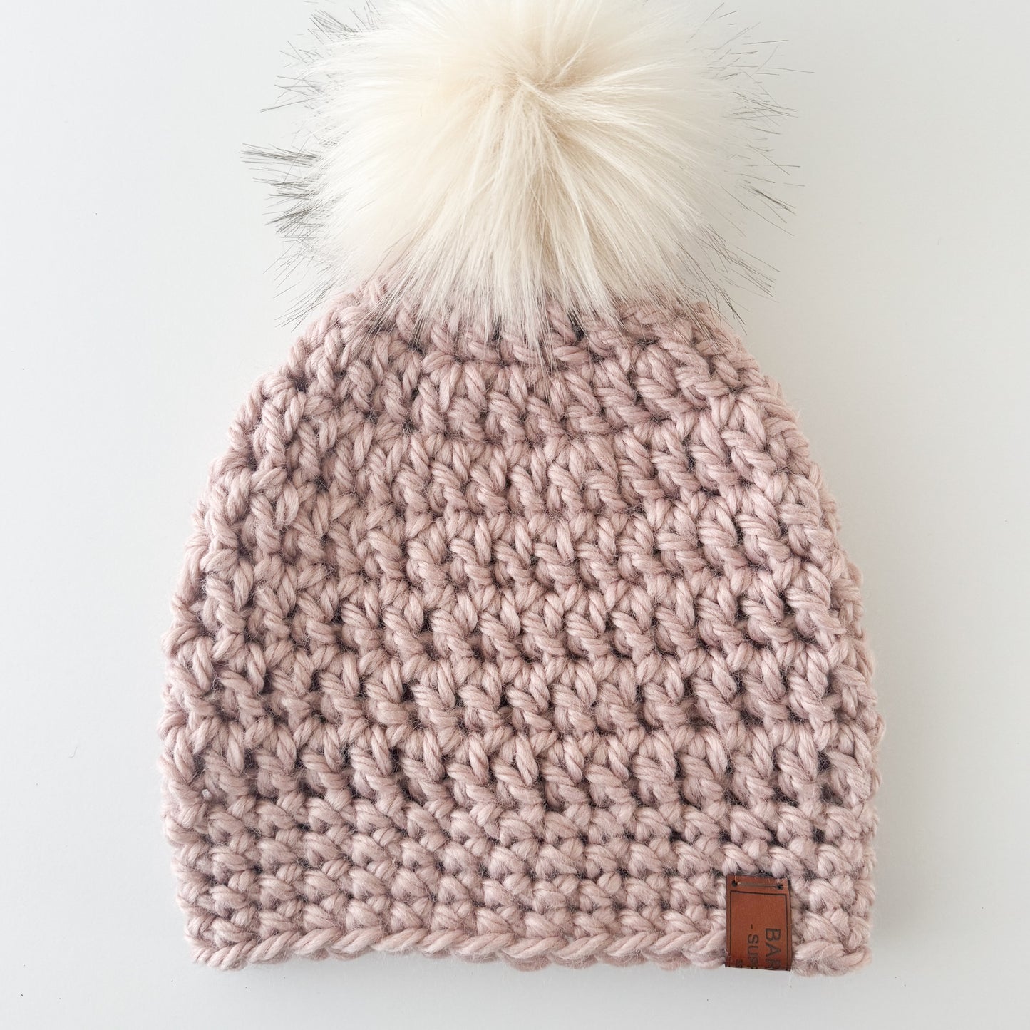 Recycled Fiber - Crochet Pom Pom Beanie..