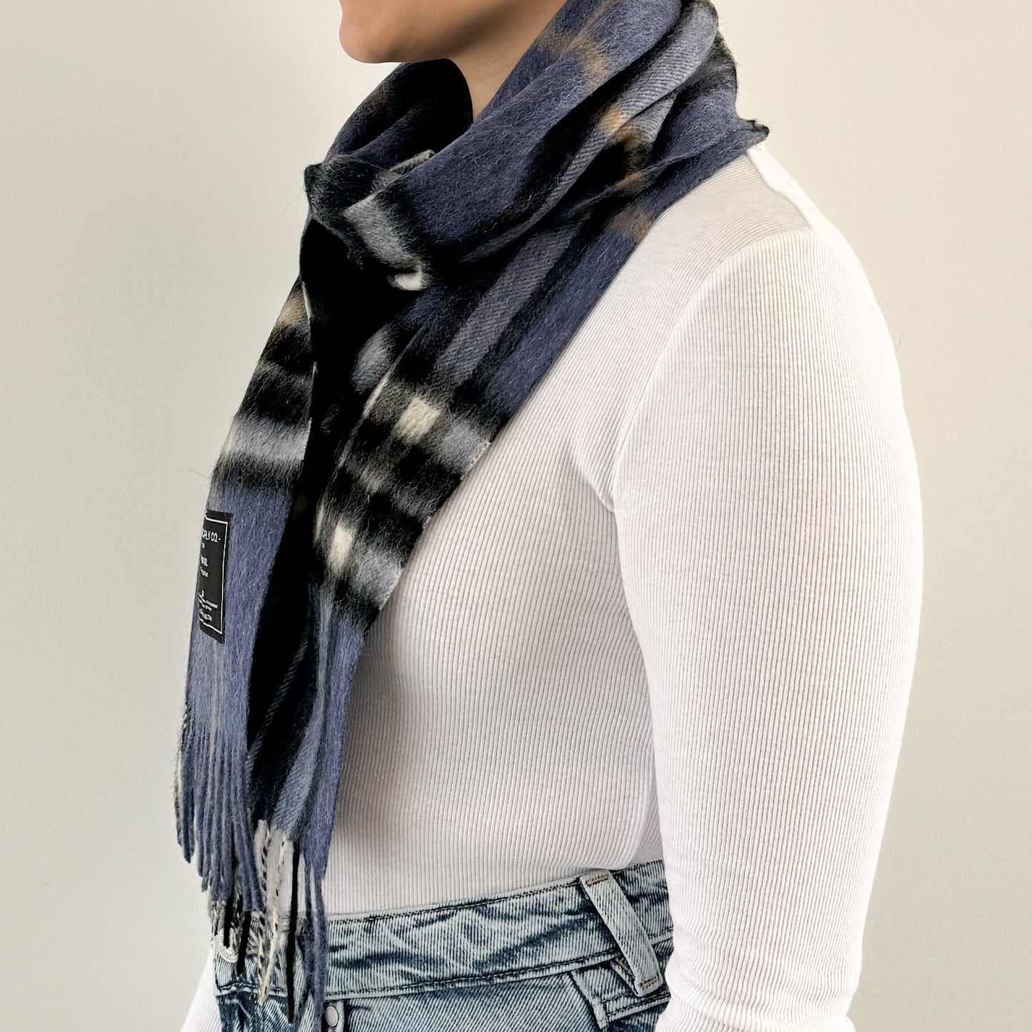 Thomson Enlarged Denim - Scottish Tartan Lambswool Scarf