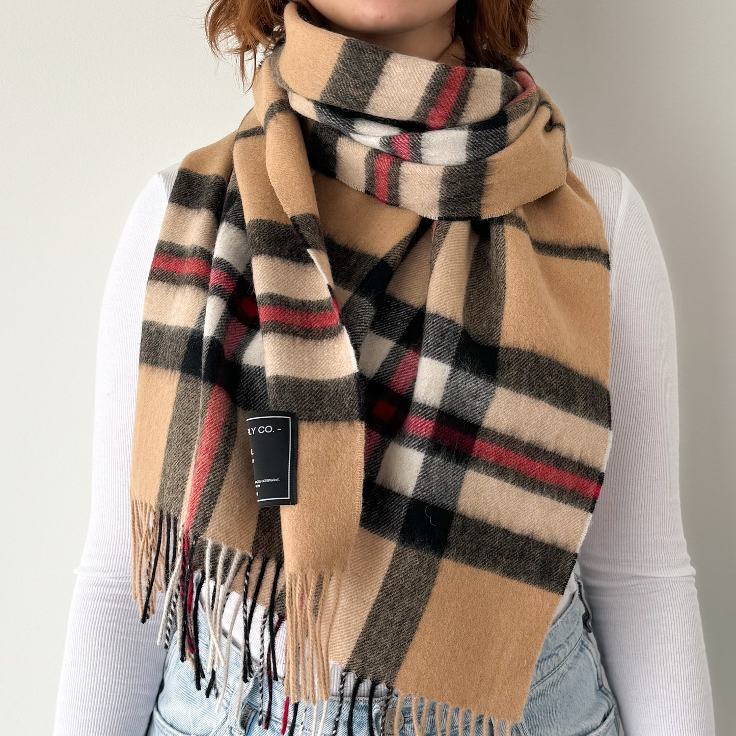 Thomson Camel - Scottish Tartan Lambswool Wide Scarf