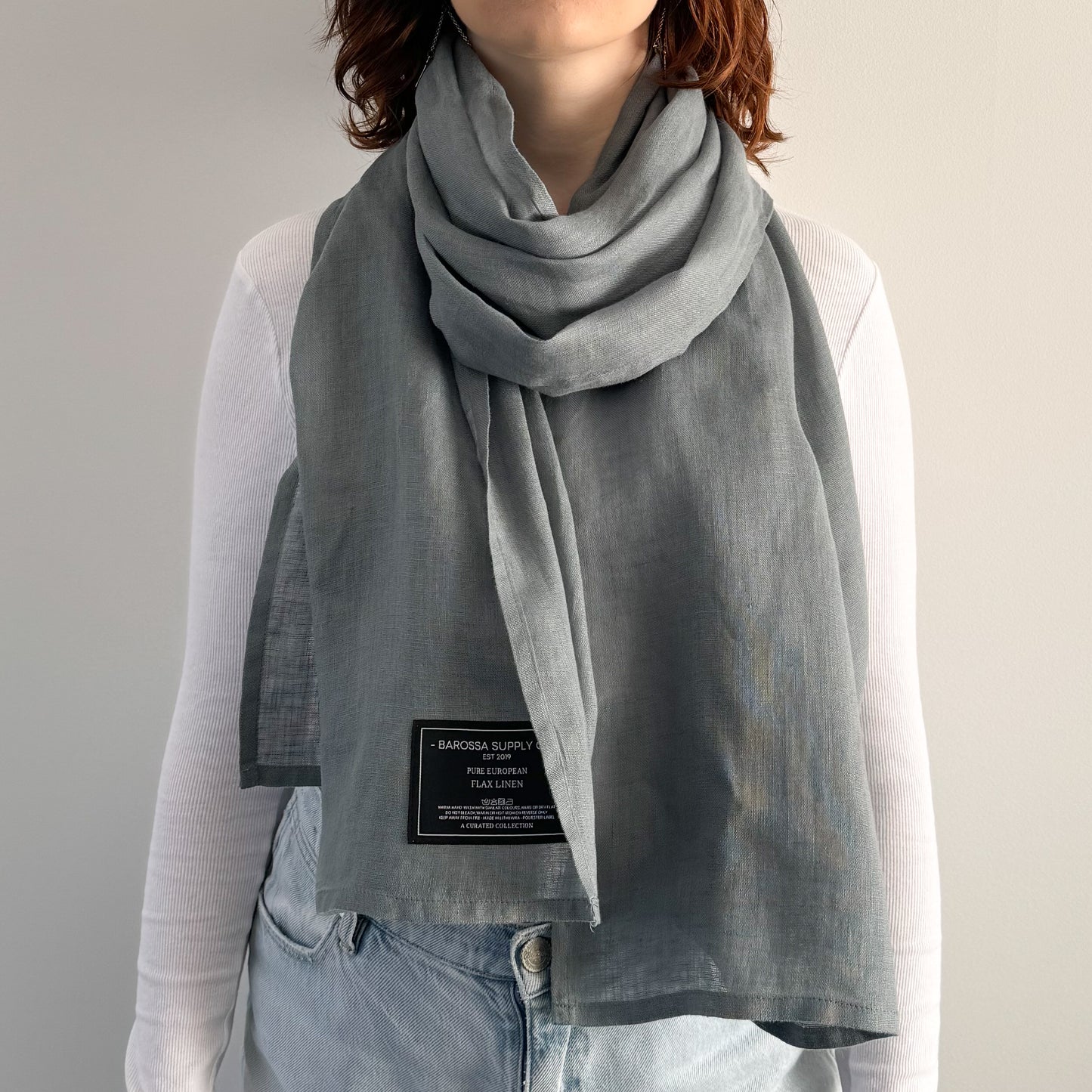 Blue Gum Linen Scarf