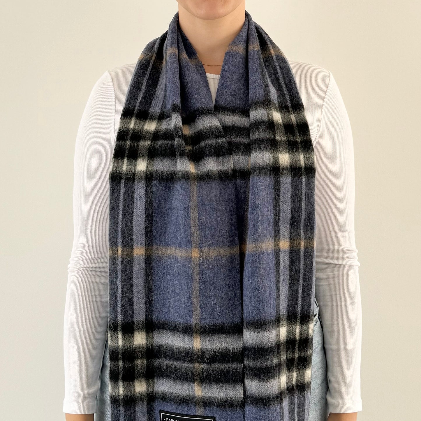 Thomson Enlarged Denim - Scottish Tartan Lambswool Scarf