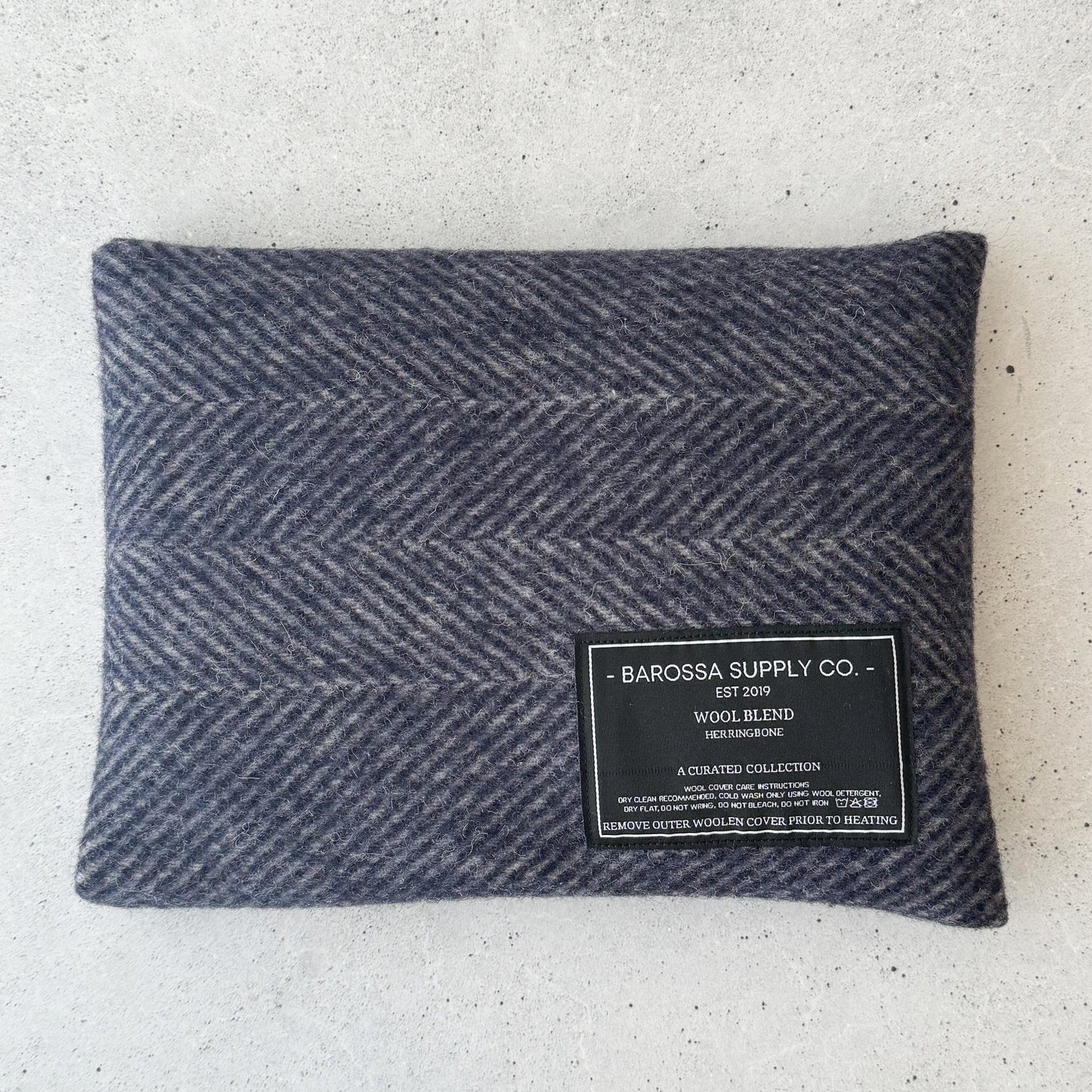 Herringbone Wool Blend Heat Pack - Blue