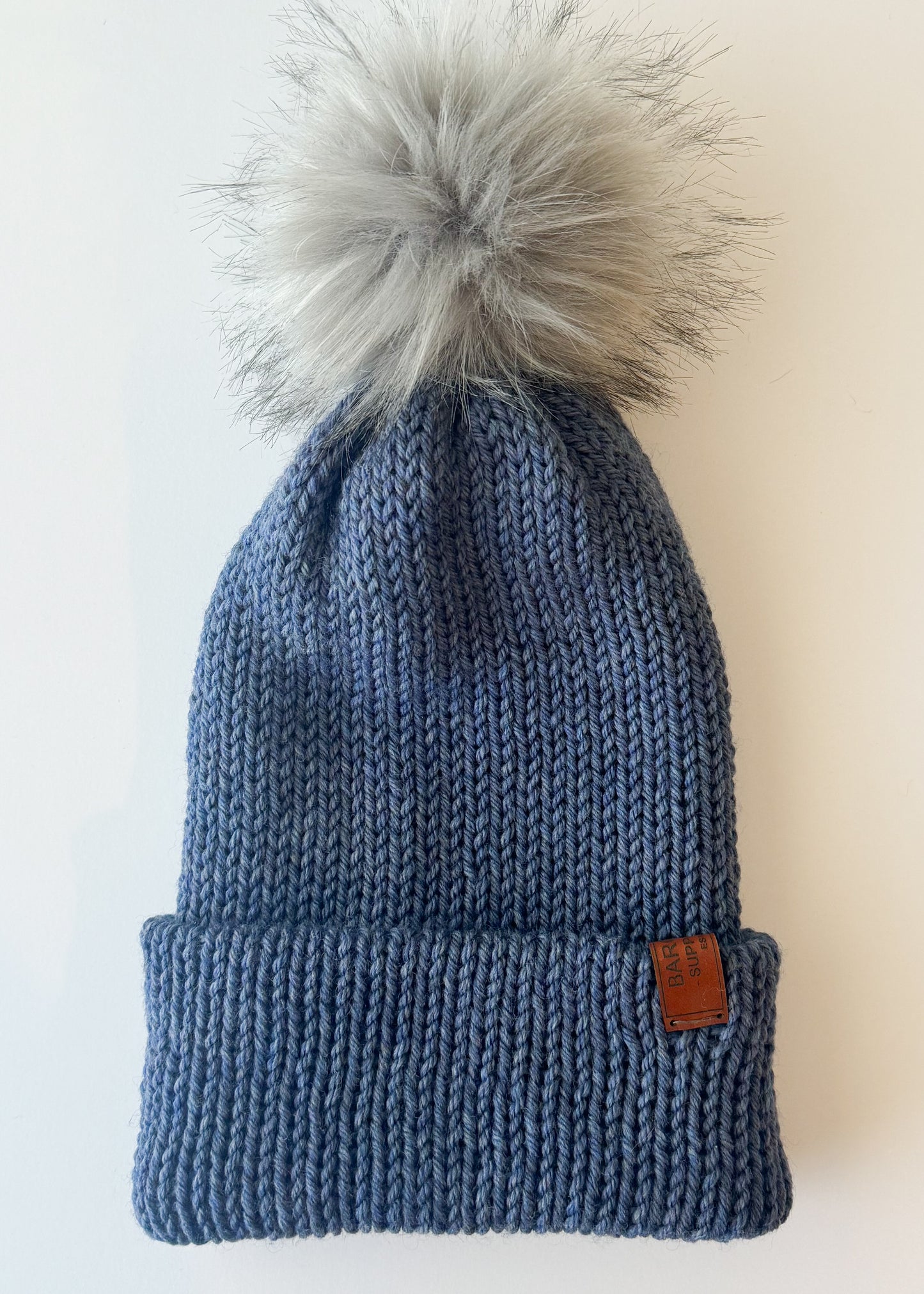 Double Knit Pom Pom Beanie - Wool Blend