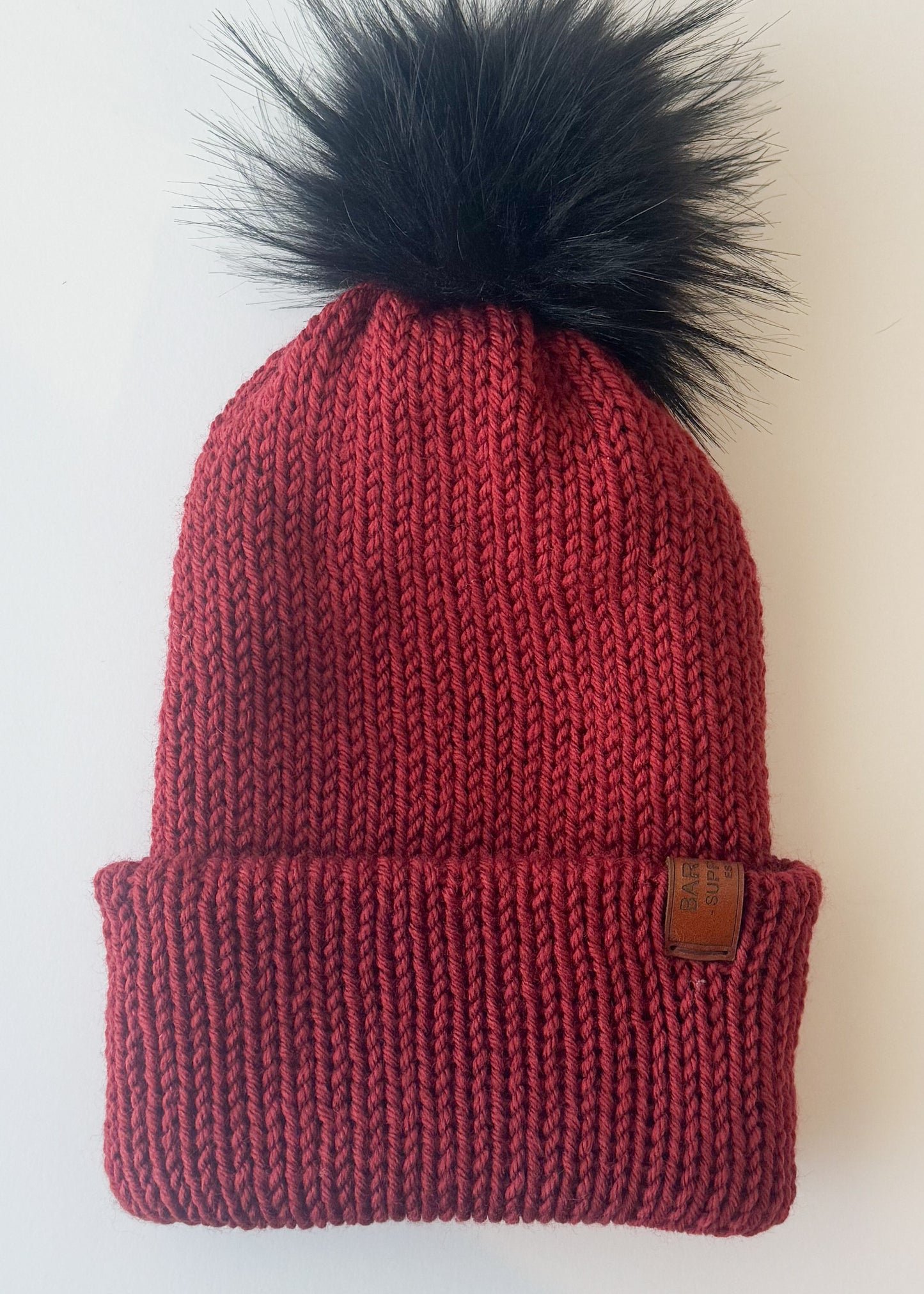 Double Knit Pom Pom Beanie - Wool Blend
