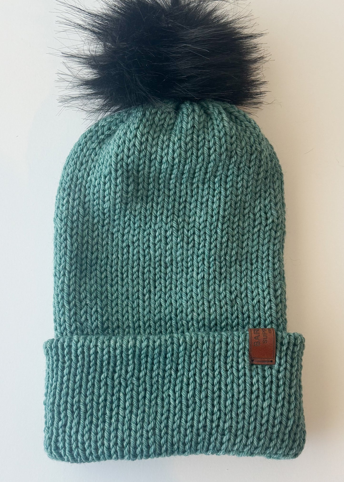 Double Knit Pom Pom Beanie - Wool Blend