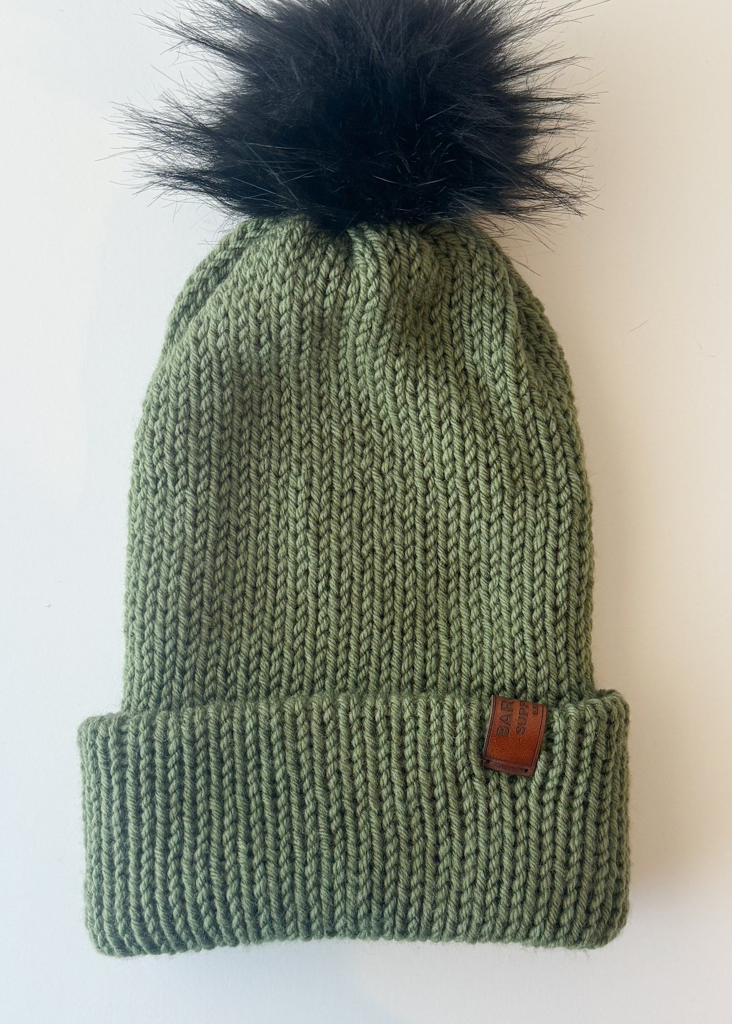 Double Knit Pom Pom Beanie - Wool Blend