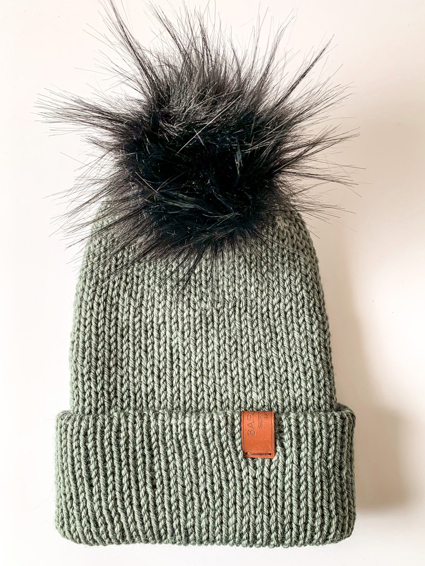 Double Knit Pom Pom Beanie - Wool Blend