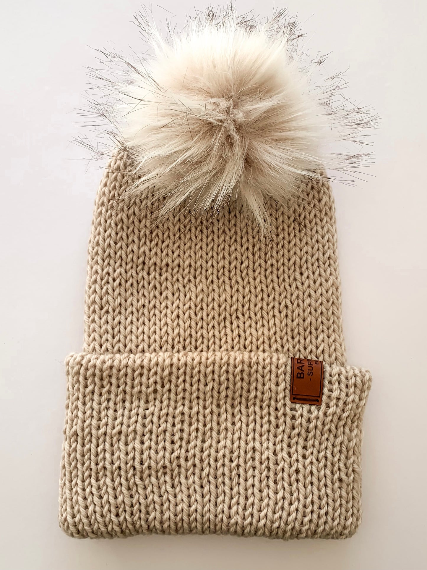 Double Knit Pom Pom Beanie - Wool Blend