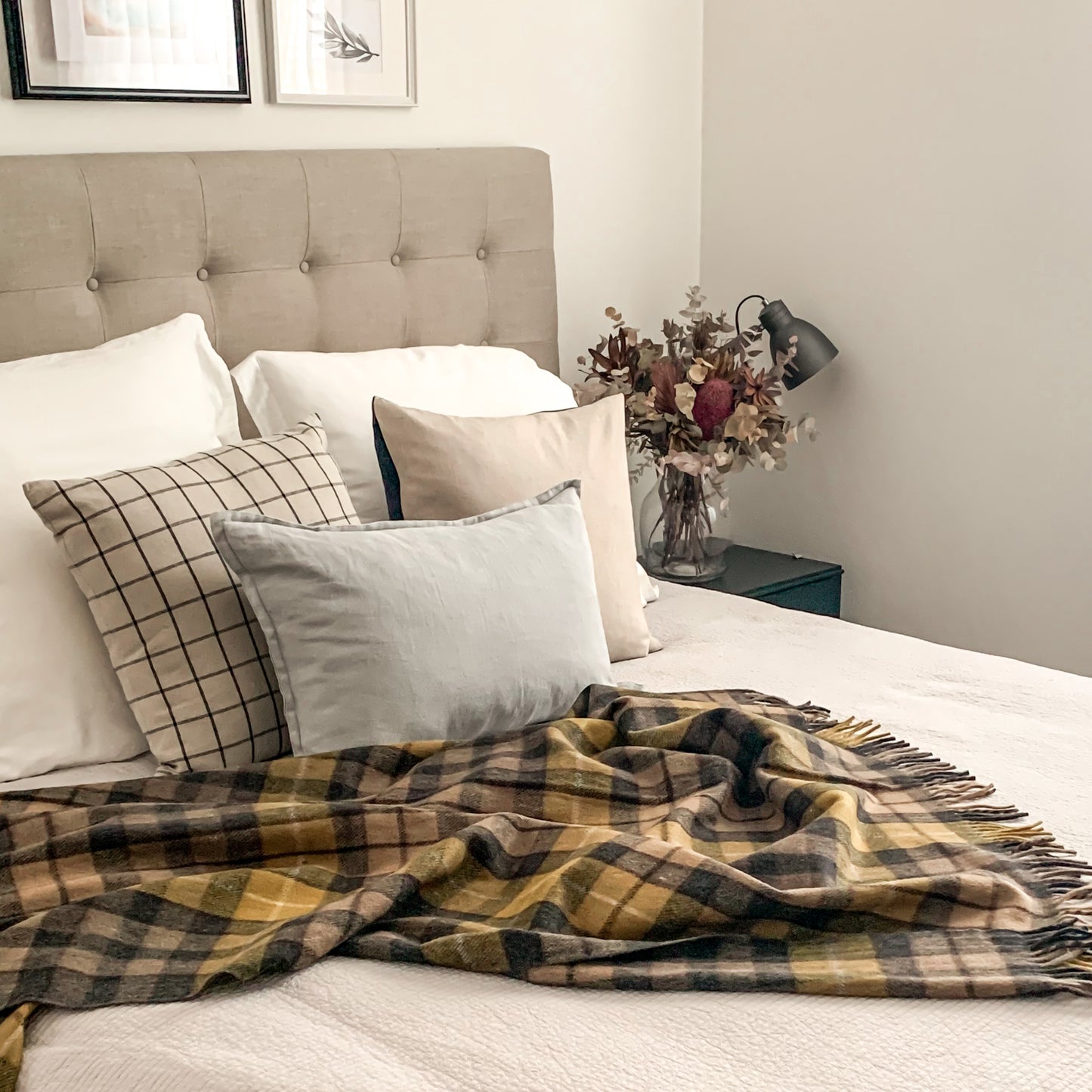Buchanan Natural - Recycled Wool Blend Scottish Tartan Blanket