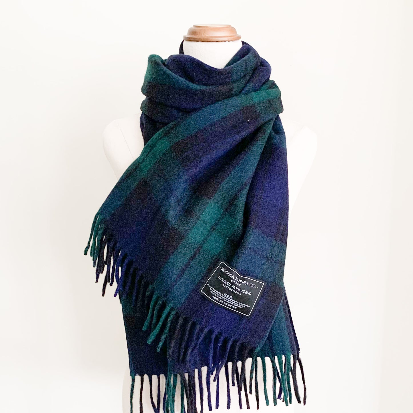 Luxe Tartan Blanket Wrap - Black Watch
