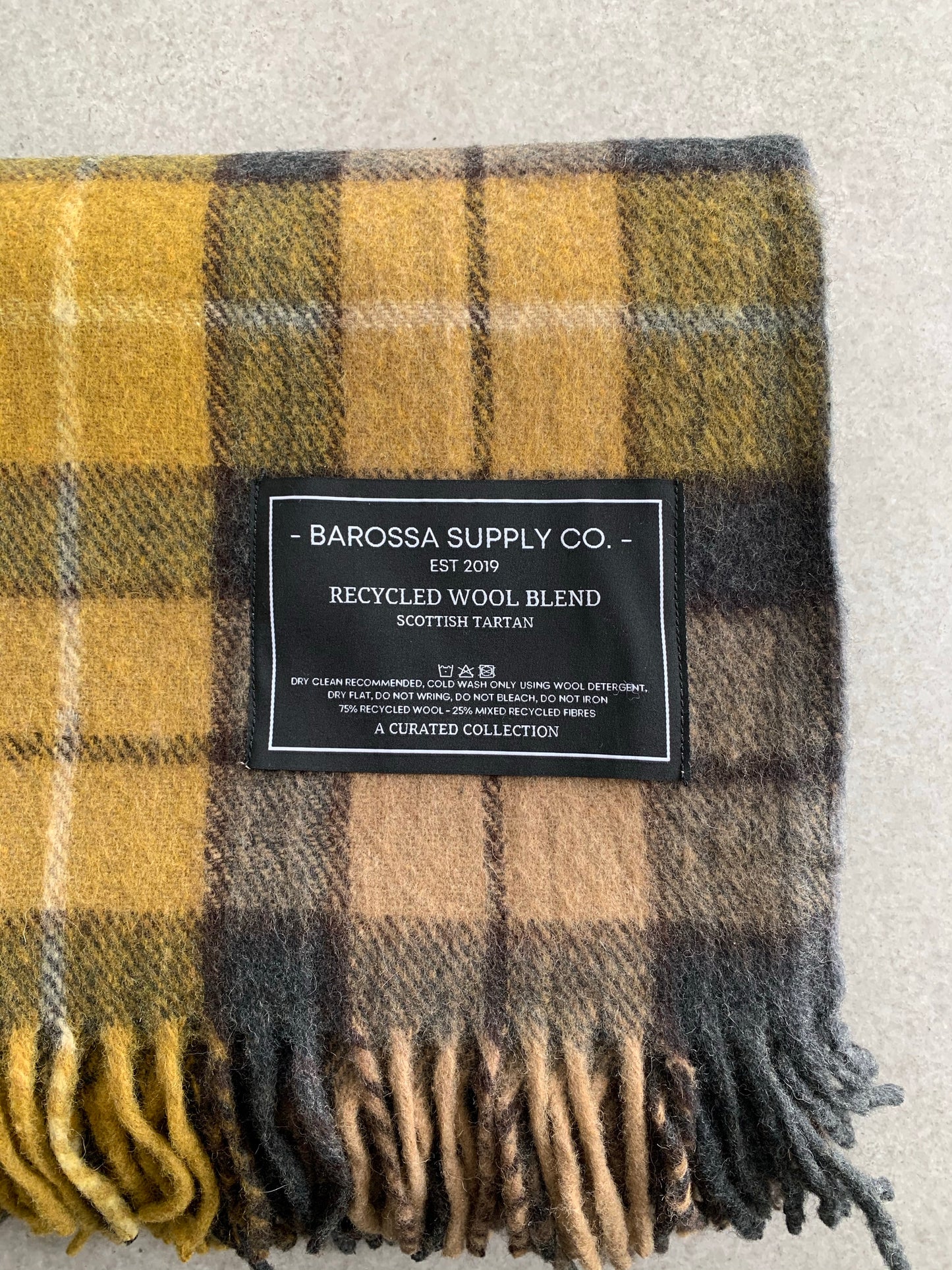 Buchanan Natural - Recycled Wool Blend Scottish Tartan Blanket