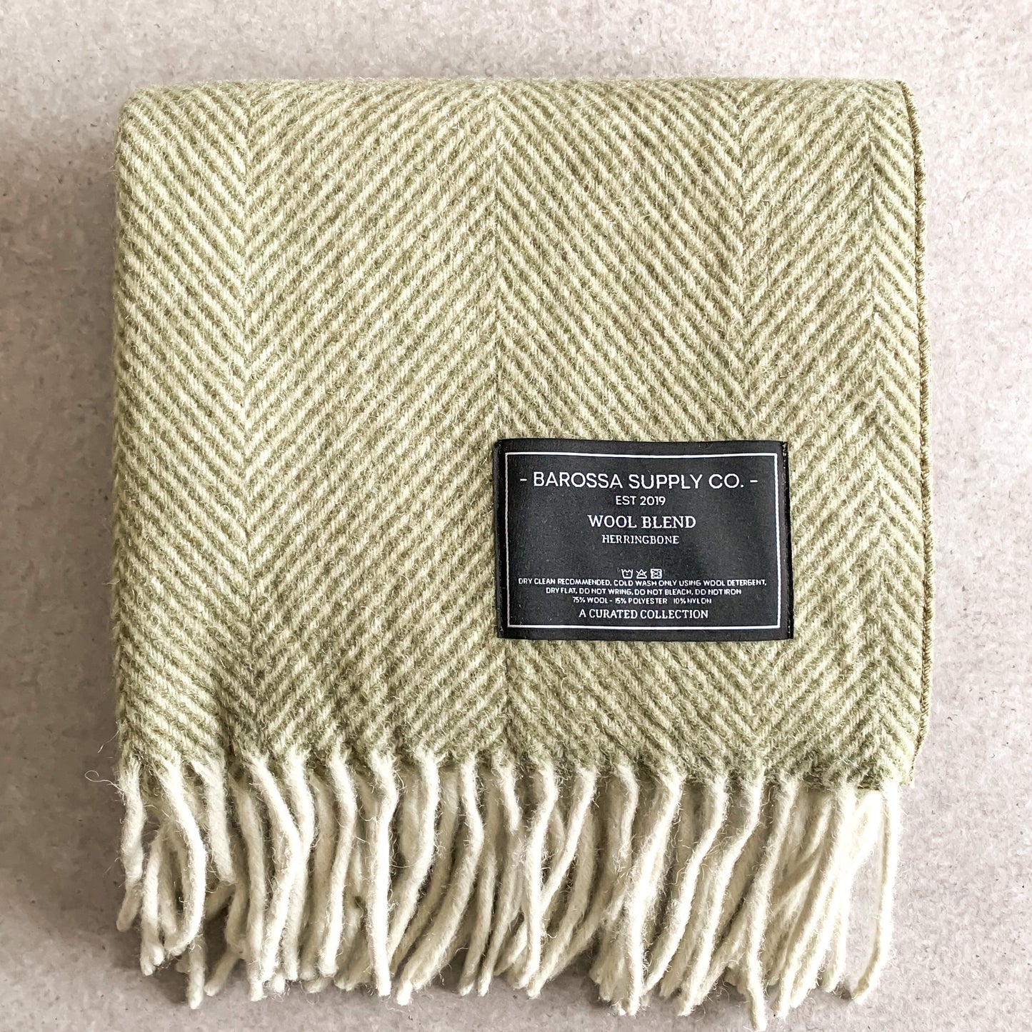 Luxe Herringbone Blanket Wrap - Olive