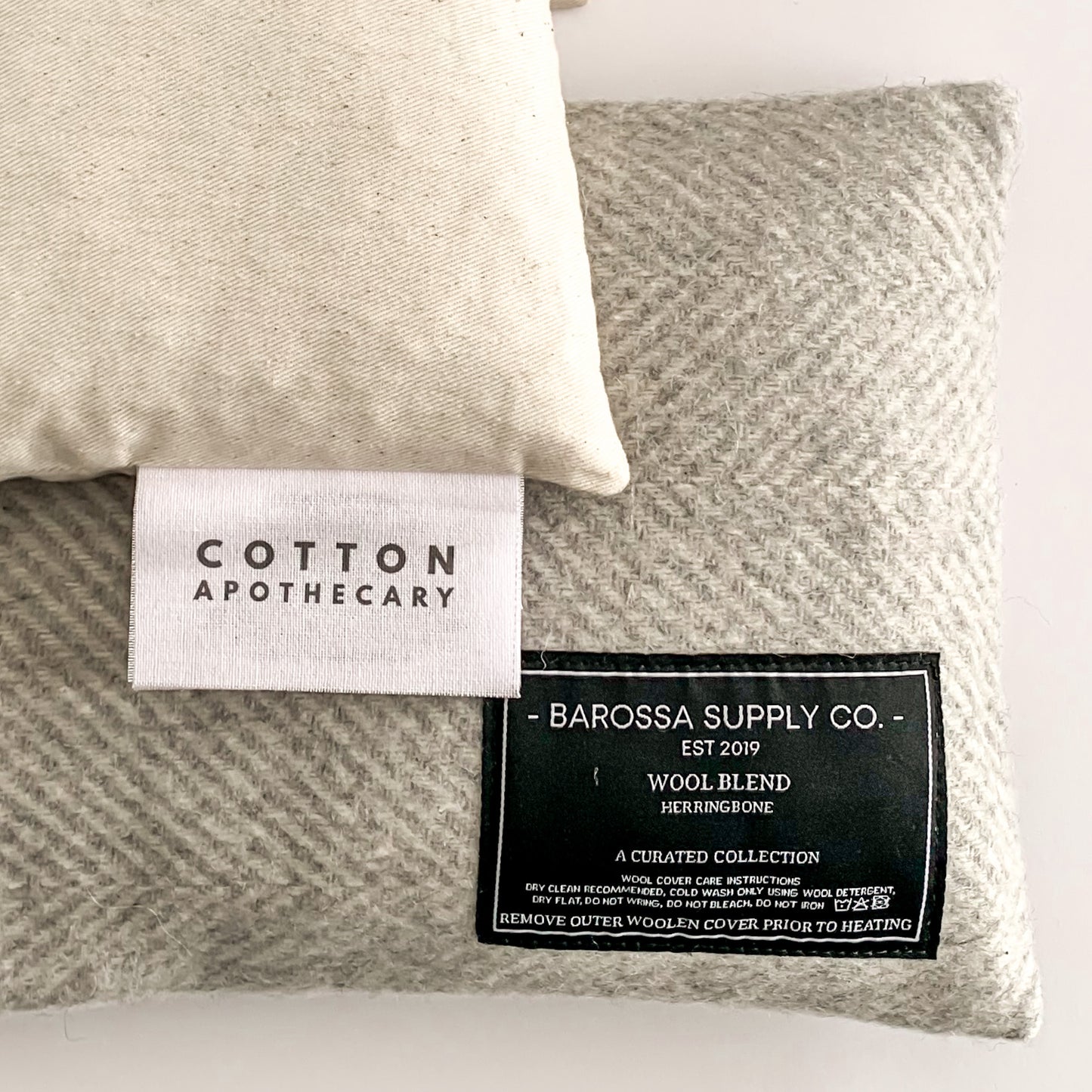 Herringbone Wool Blend Heat Pack -Snow