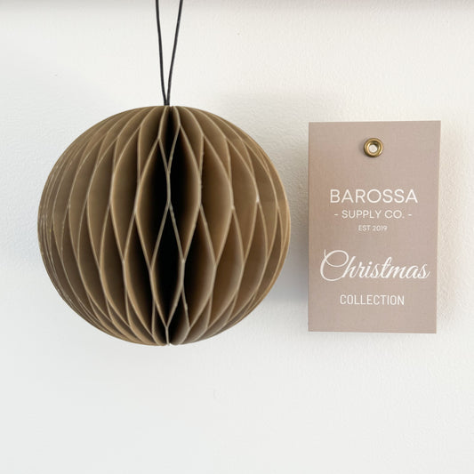 Paper Sphere Ornament - Flax