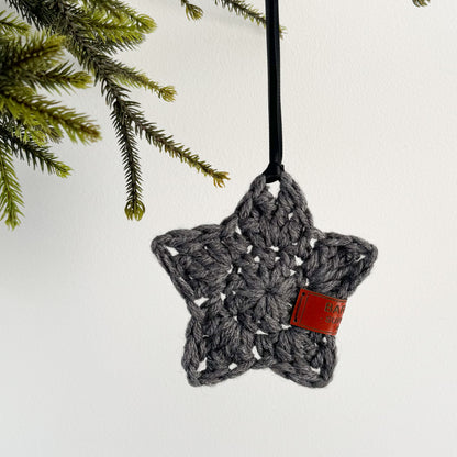 Crochet Star Ornament - Charcoal