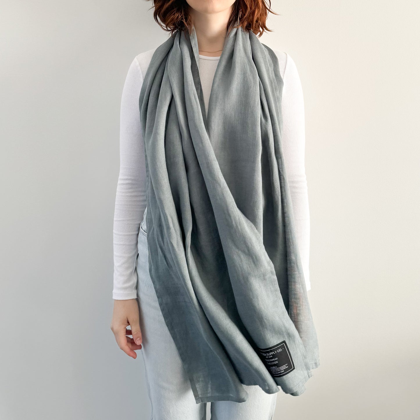 Blue Gum Linen Scarf