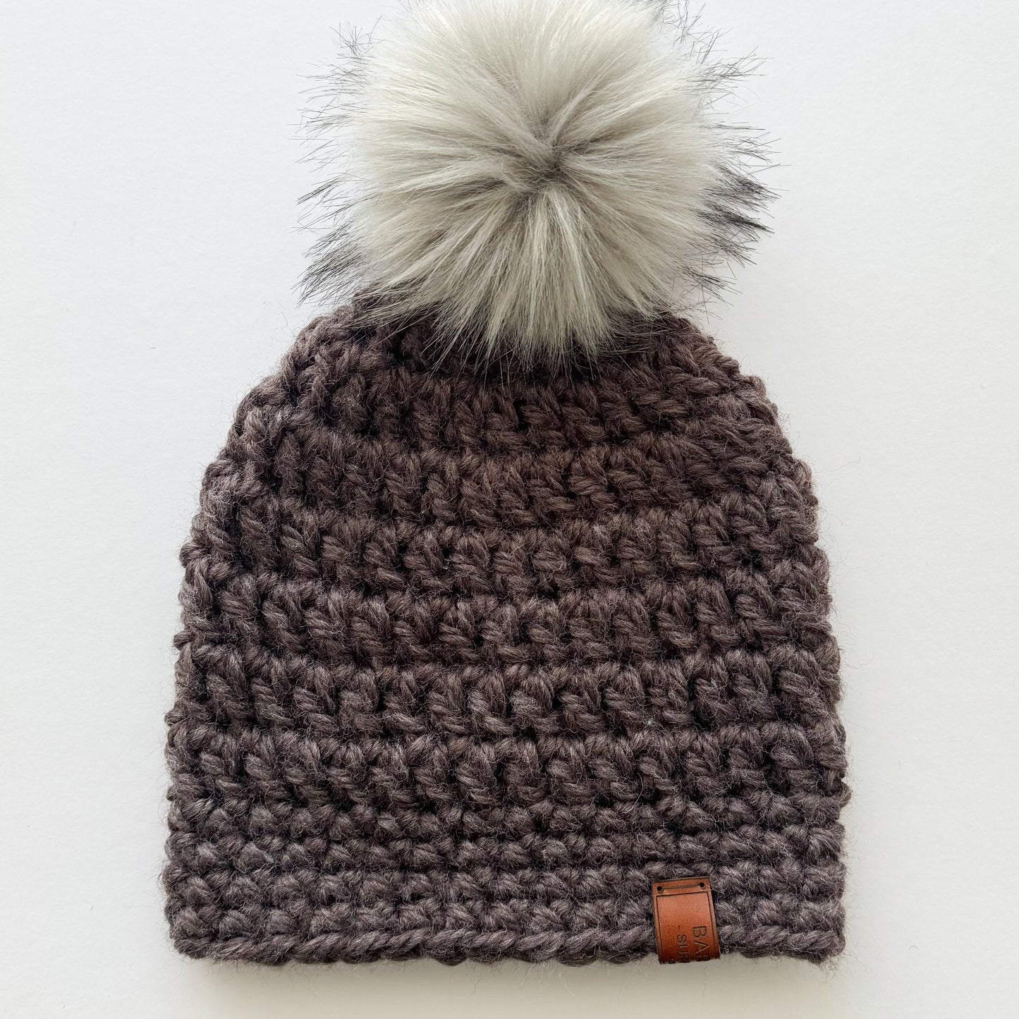 Recycled Fiber - Crochet Pom Pom Beanie..