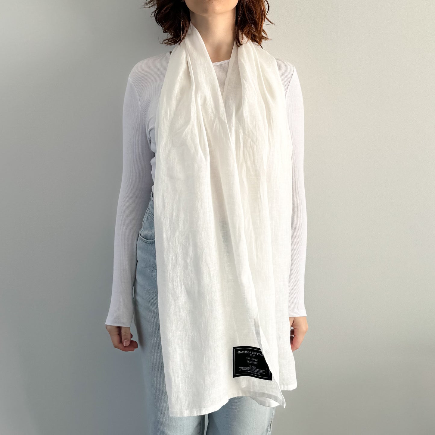 Pure White - Linen Scarf