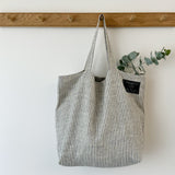 Grey and White Stripes - Carry All Bag