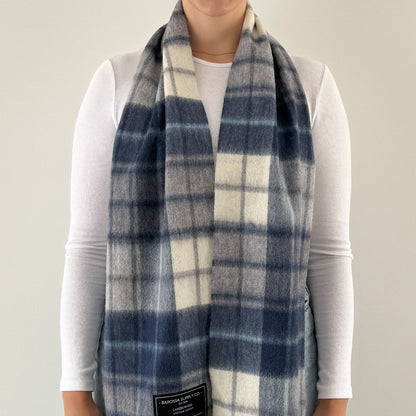 Mill Check Navy - Scottish Tartan Lambswool Scarf