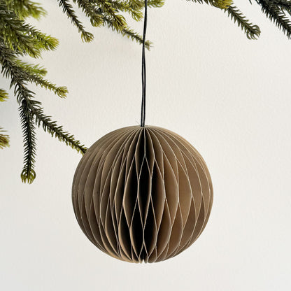 Paper Sphere Ornament - Flax