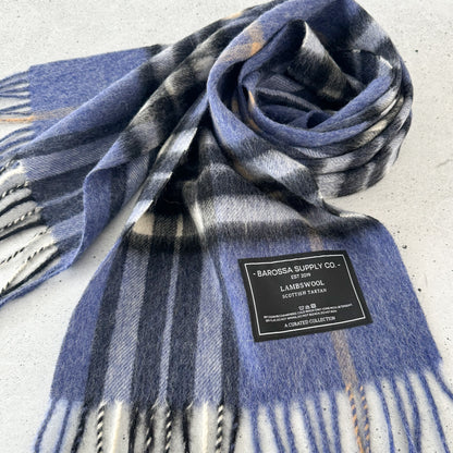 Thomson Enlarged Denim  - Scottish Tartan Lambswool Scarf