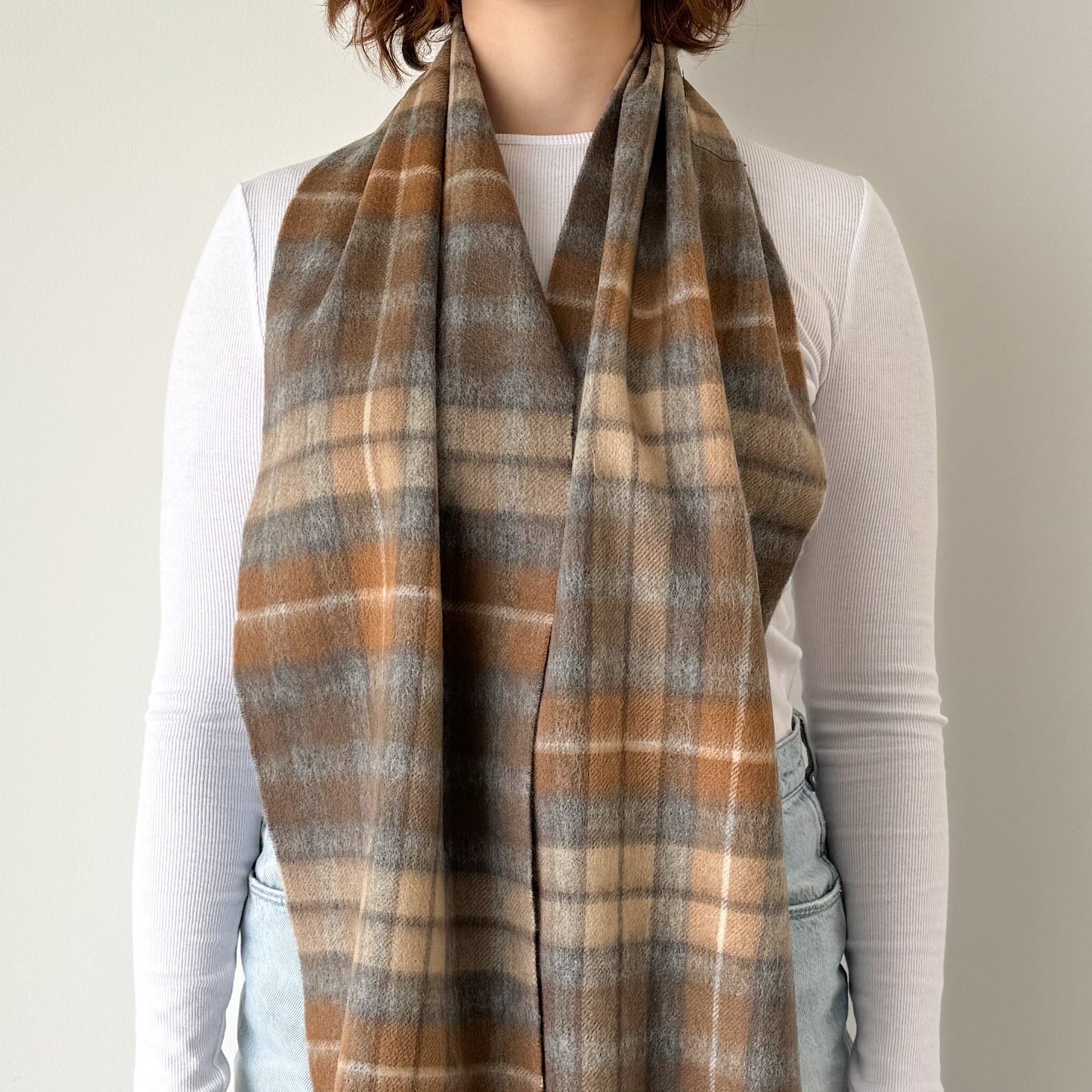 Buchanan Natural - Scottish Tartan Lambswool Scarf