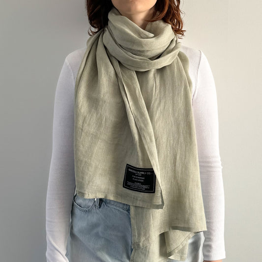 Pistachio Linen Scarf