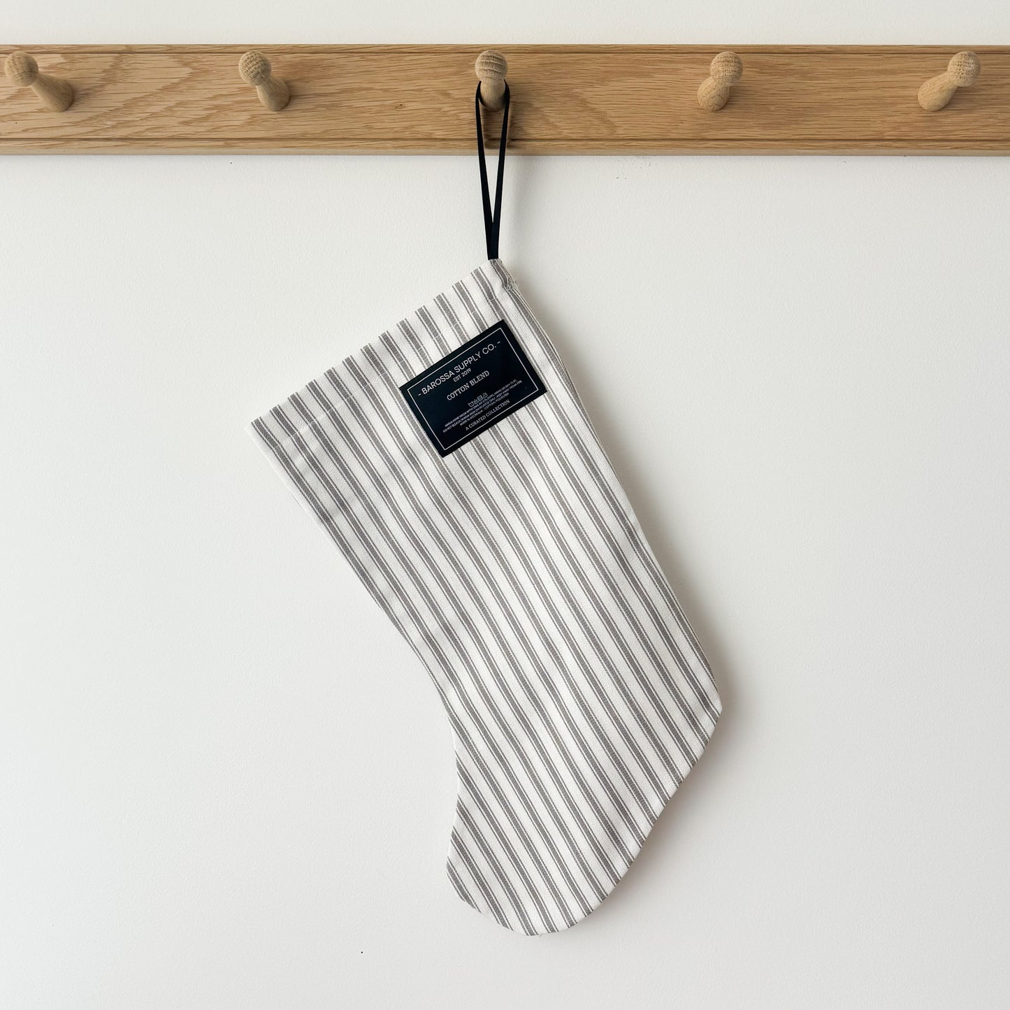 Natural Farmhouse Stripe Christmas Stocking