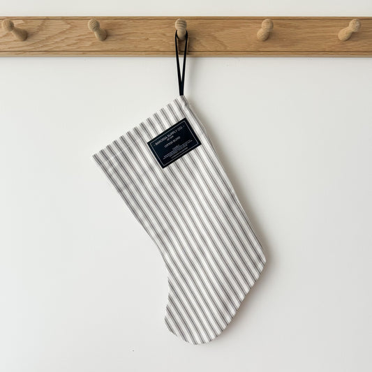 Natural Farmhouse Stripe Christmas Stocking