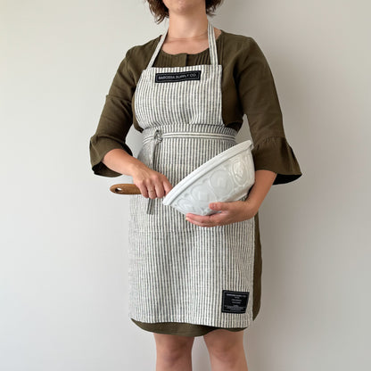 Grey & White Stripe - Everyday Apron