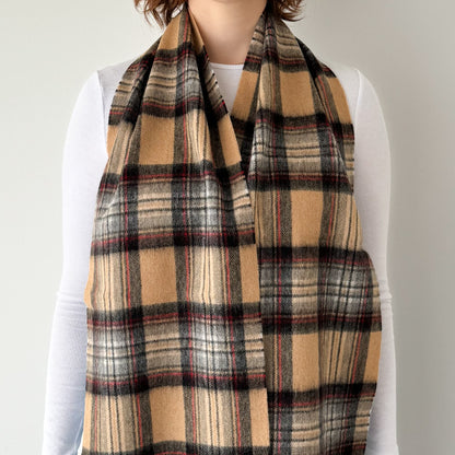 Stewart Camel - Scottish Tartan Lambswool Scarf