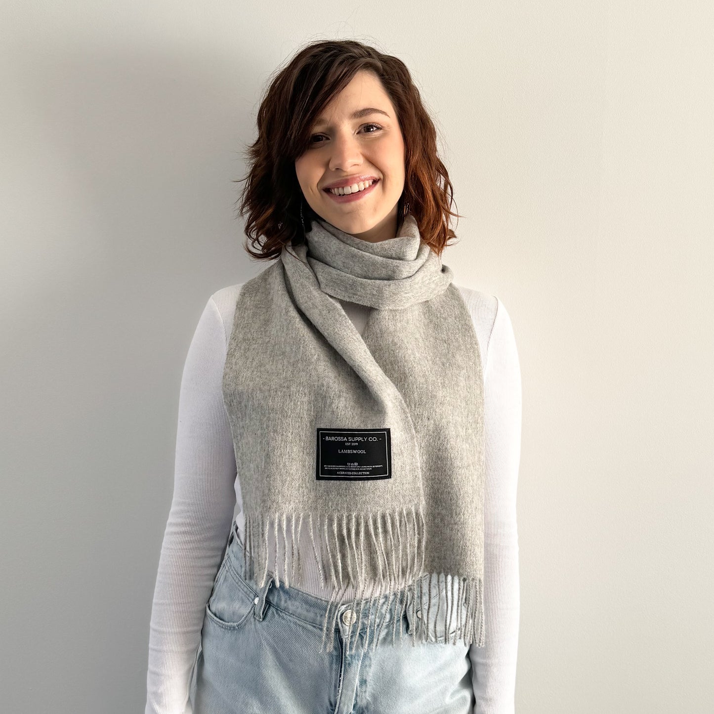 Light Grey - Lambswool Scarf