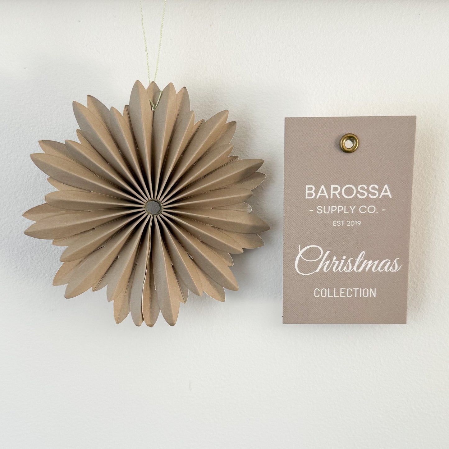 Paper Star Ornament - flax