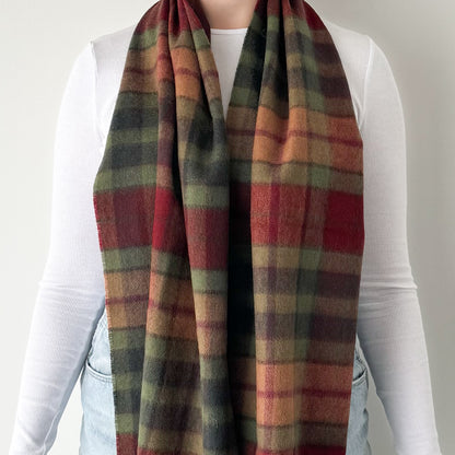 Buchanan Autumn - Scottish Tartan Lambswool Wide Scarf