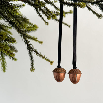 Acorn Pair - Hanging Ornament - Copper Tone