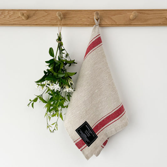 Red Provincial Stripe - Kitchen Towel