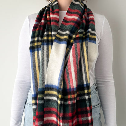 Stewart Dress - Scottish Tartan Lambswool Wide Scarf