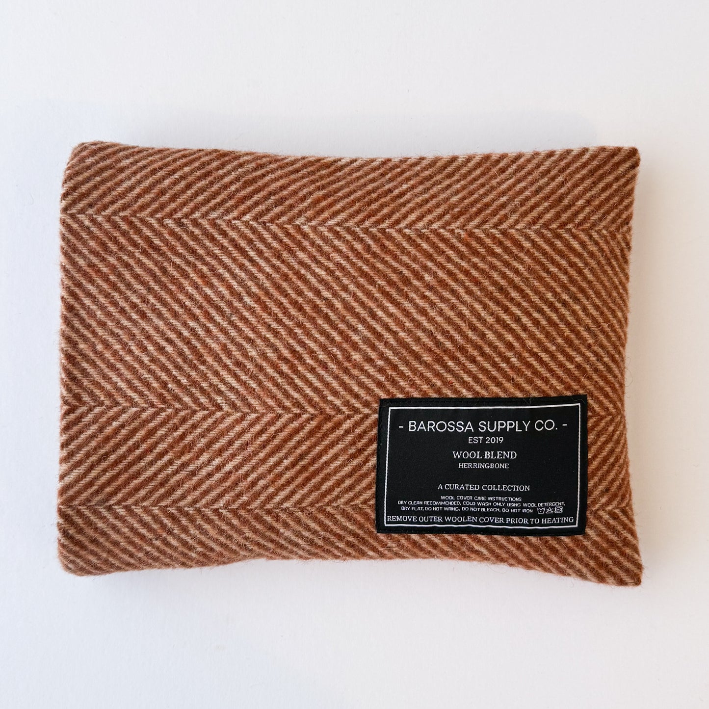 Herringbone Wool Blend Heat Pack - Rust