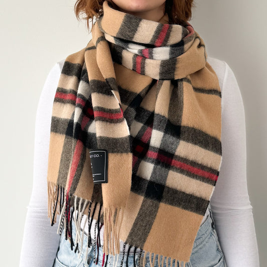 Thomson Camel - Scottish Tartan Lambswool Wide Scarf