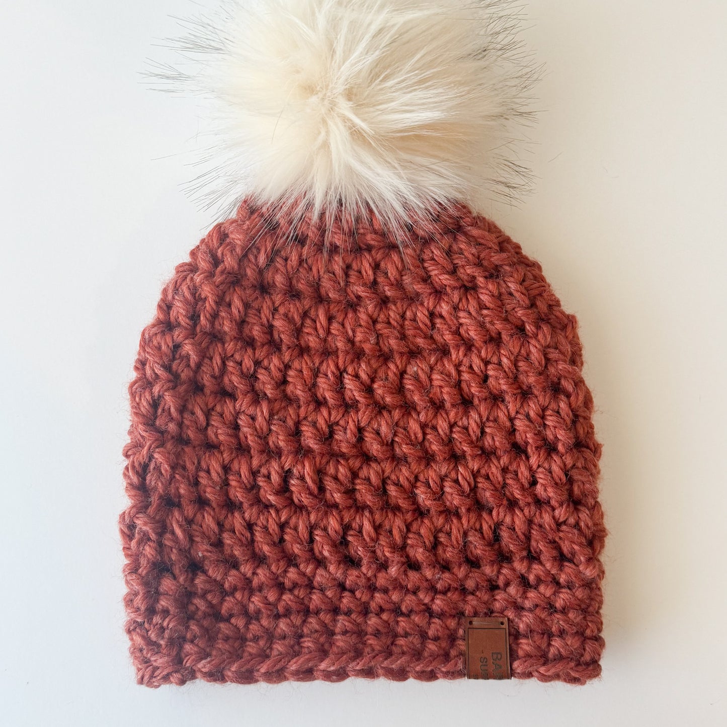 Recycled Fiber - Crochet Pom Pom Beanie..