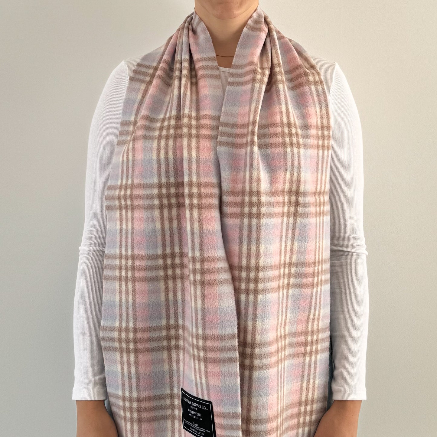 Gingham Pinks - Scottish Tartan Lambswool Scarf