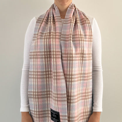 Gingham Pinks - Scottish Tartan Lambswool Scarf