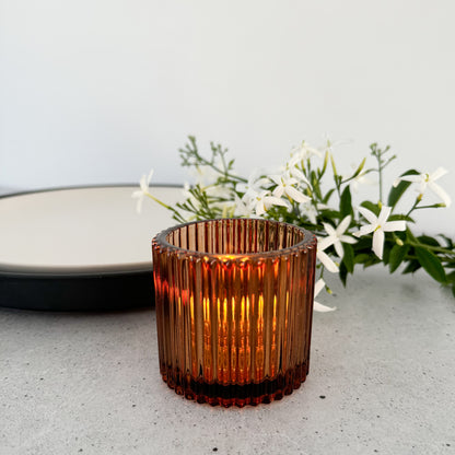 Amber Glass Votive Holder