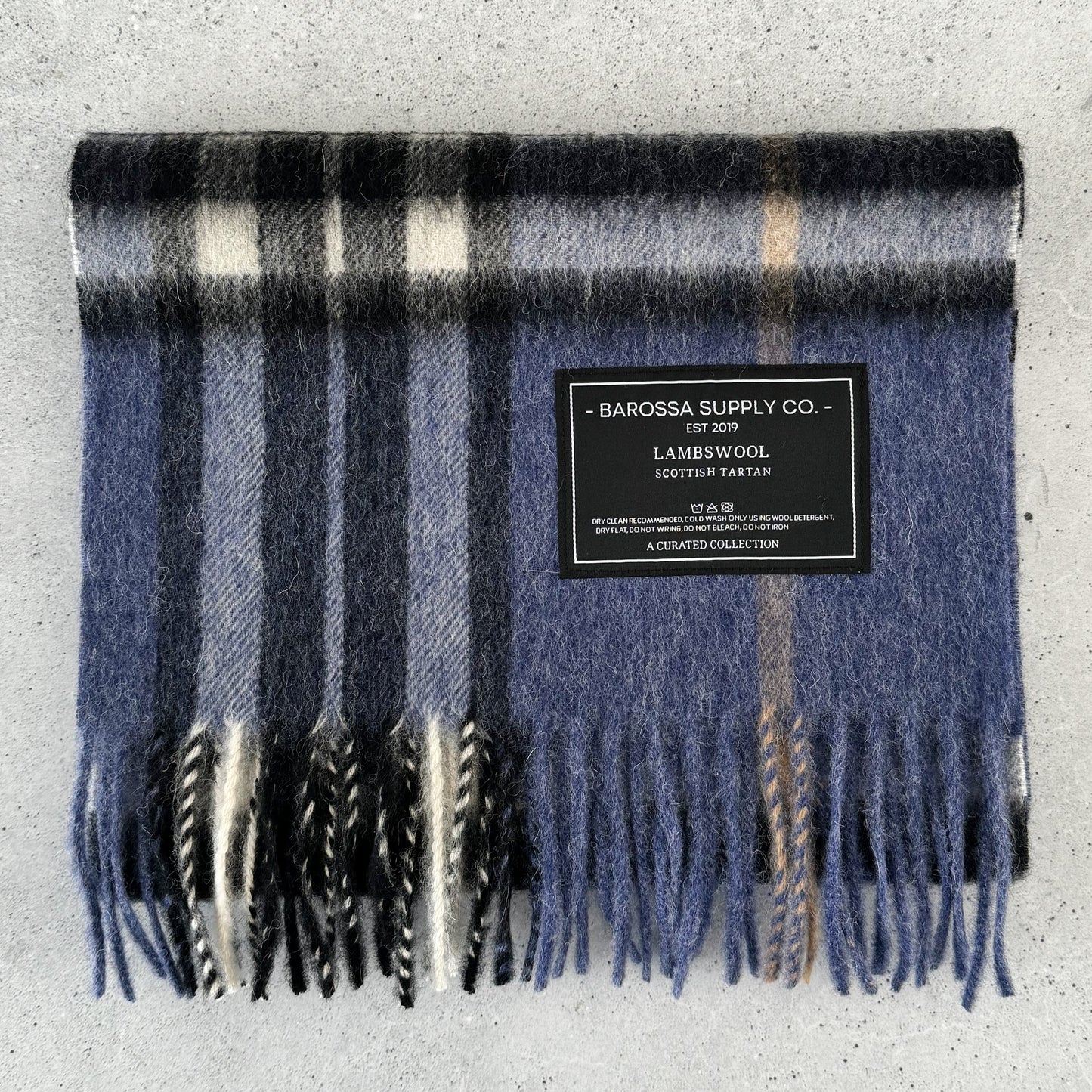 Thomson Enlarged Denim  - Scottish Tartan Lambswool Scarf