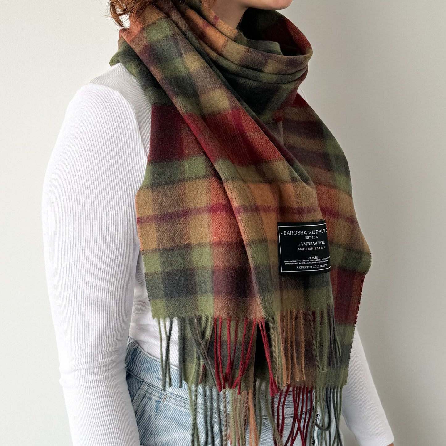 Buchanan Autumn - Scottish Tartan Lambswool Wide Scarf